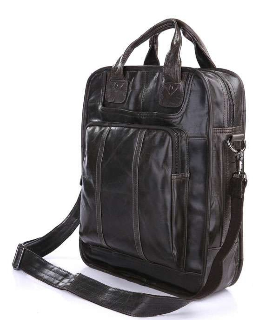 Bags * | Discount Delton Bags Dark Brown Leather Backpack