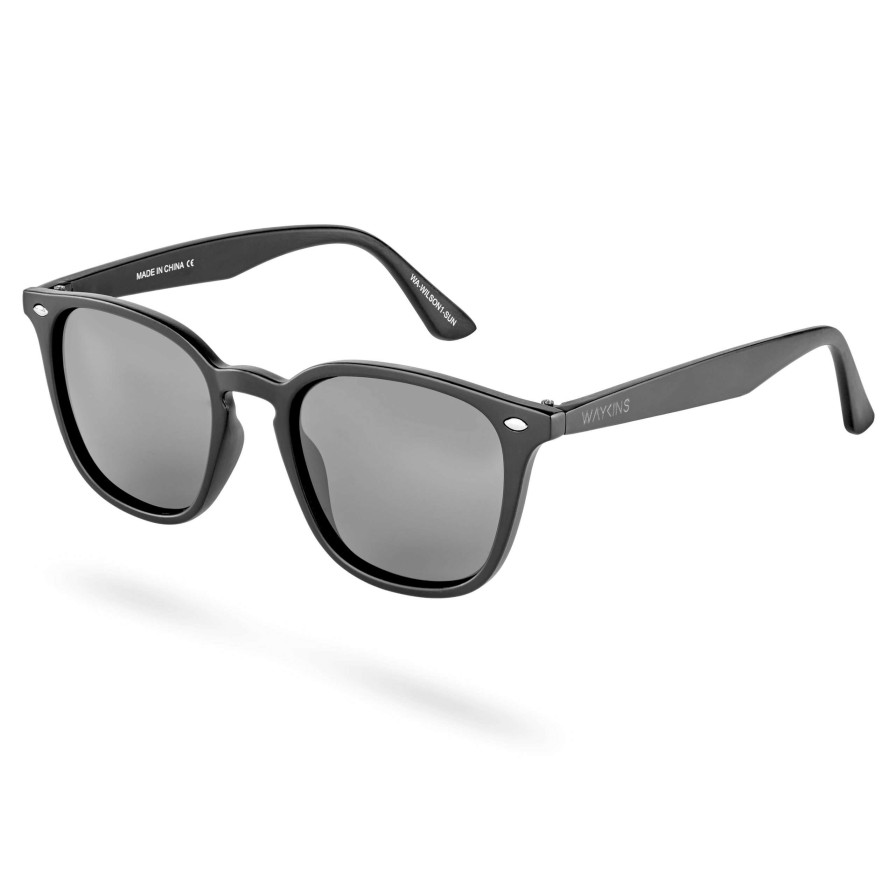 Sunglasses * | Cheap Waykins Vista | Black & Light Grey Polarised Sunglasses