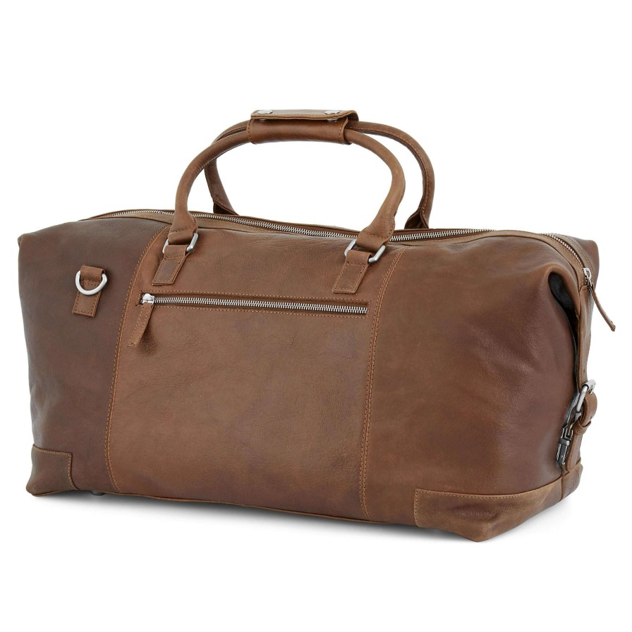 Bags * | Cheap Lucleon California | Tan Leather Weekend Bag