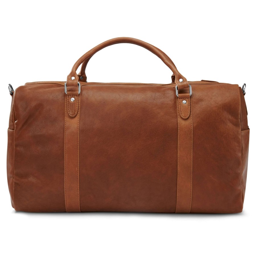 Bags * | Coupon Lucleon Cambodia | Tan Leather Duffle Bag