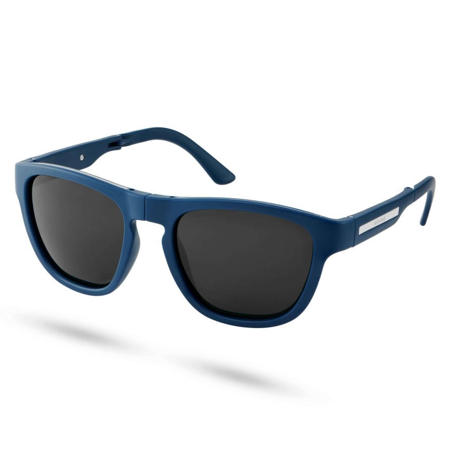 Sunglasses * | Outlet Waykins Thea | Azure Blue & Black Polarised Folding Sunglasses