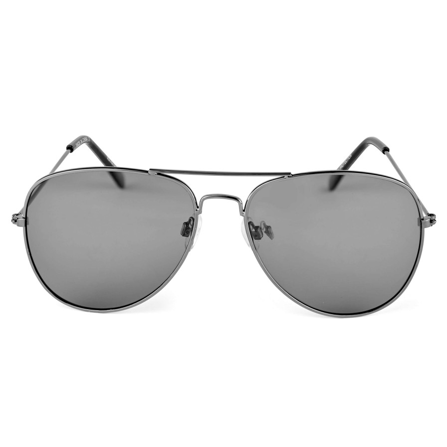 Sunglasses * | Flash Sale Waykins Vista | Black & Dark Grey Aviator Sunglasses