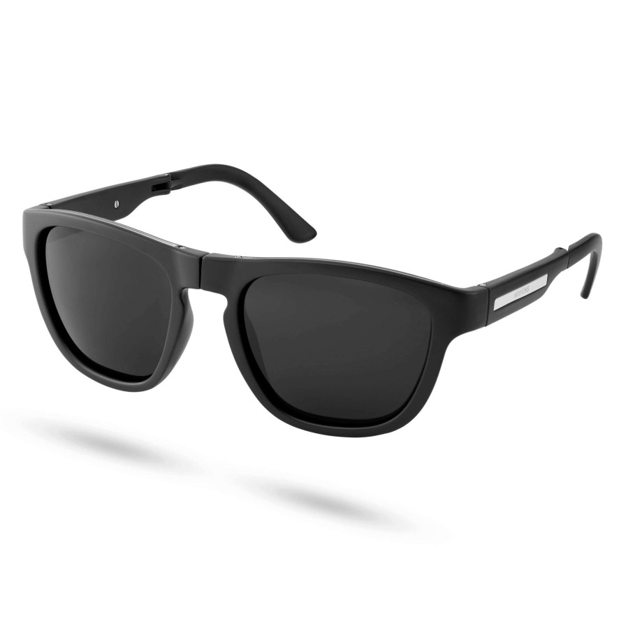 Sunglasses * | Brand New Waykins Thea | Black Polarised Folding Sunglasses