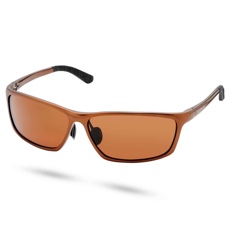 Sunglasses * | Cheap Seizmont Brown & Terracotta Polarised Aluminium Sunglasses