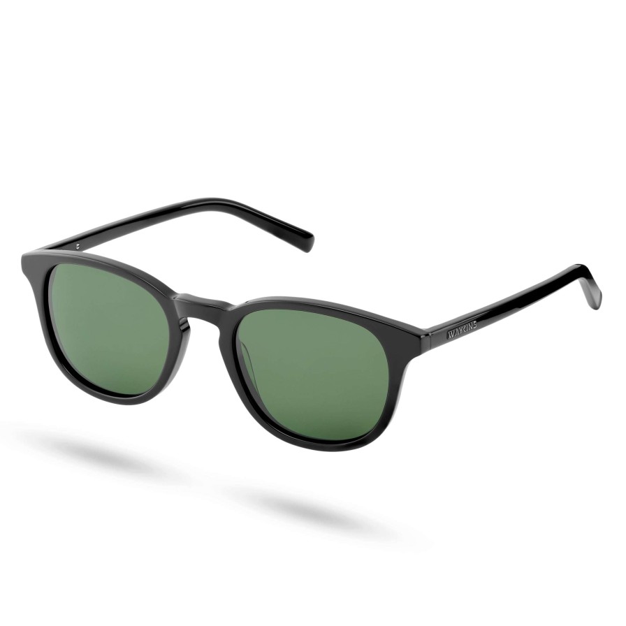 Sunglasses * | Buy Waykins Thea | Black & Forest Green Polarised Sunglasses