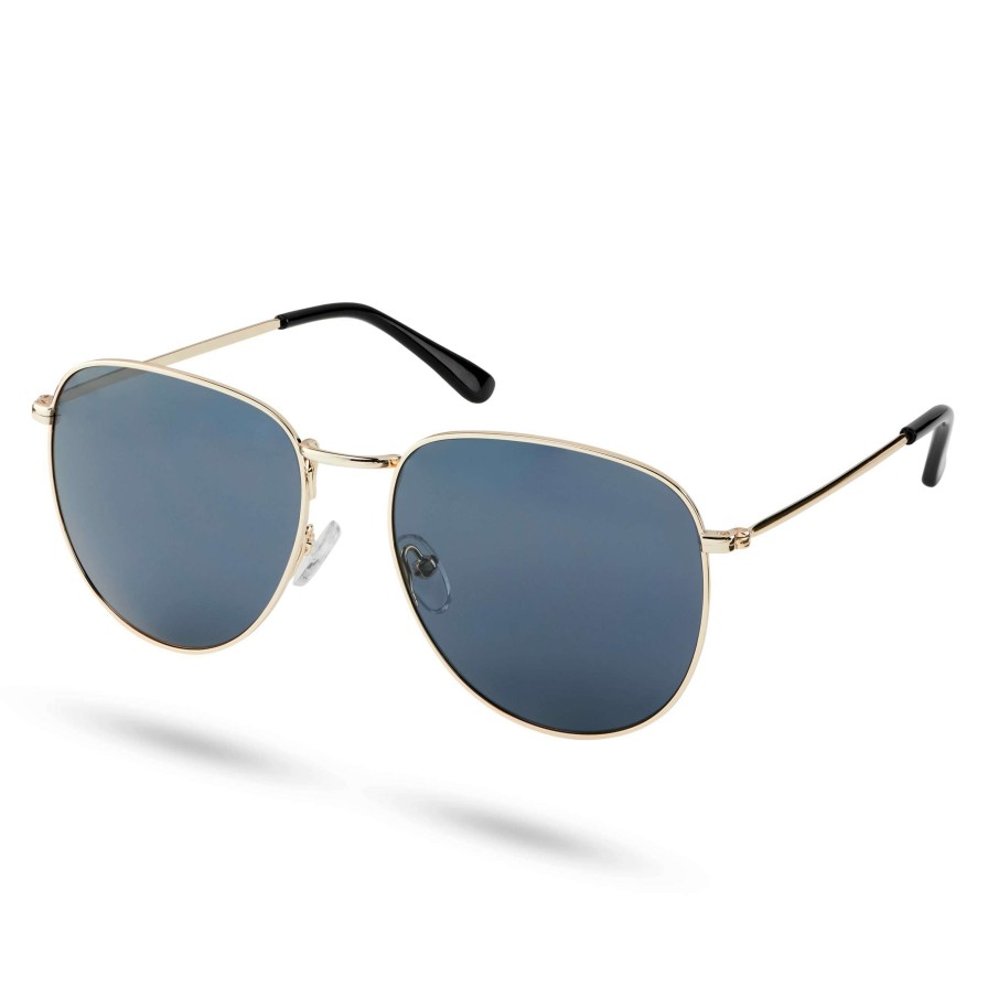 Sunglasses * | Outlet Waykins Thea | Gold-Tone & Smoke Grey Stainless Steel Aviator Sunglasses