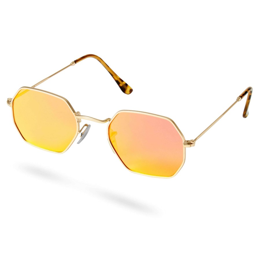 Sunglasses * | Best Reviews Of Paul Riley Gold-Tone & Orange Groovy Sunglasses