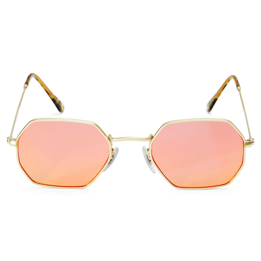 Sunglasses * | Best Reviews Of Paul Riley Gold-Tone & Orange Groovy Sunglasses