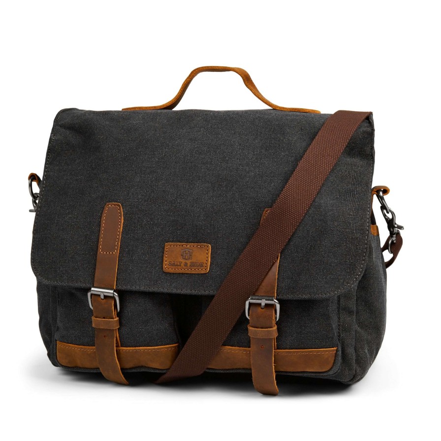 Messenger Bags * | New Salt & Hide Tarpa | Xl Graphite & Tan Canvas Camera Bag