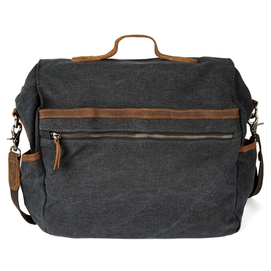 Messenger Bags * | New Salt & Hide Tarpa | Xl Graphite & Tan Canvas Camera Bag