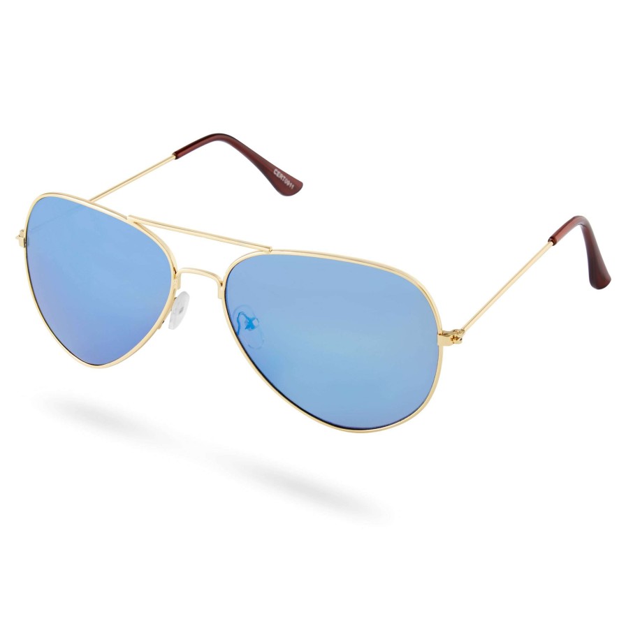 Sunglasses * | Flash Sale Paul Riley Gold-Tone & Light Blue Aviator Sunglasses