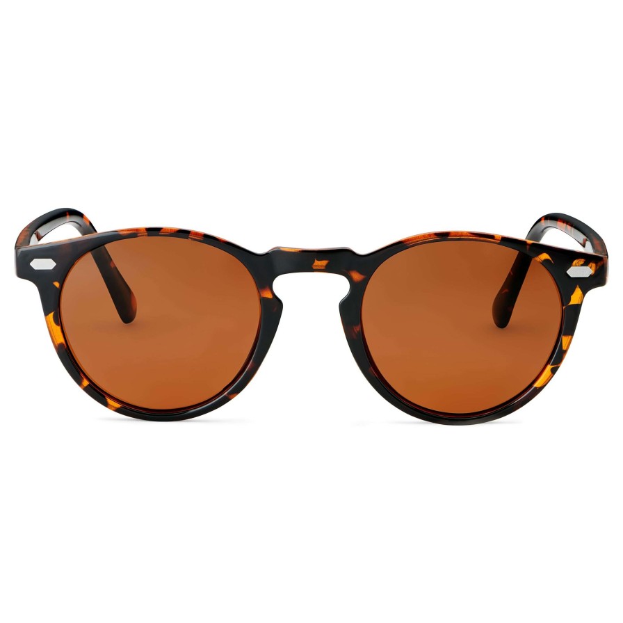 Sunglasses * | Deals Sidegren Tortoise Shell & Brown Round Polarised Sunglasses