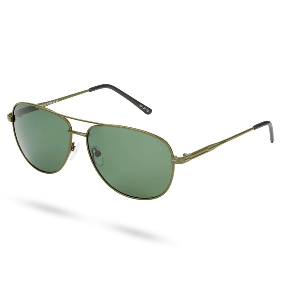 Sunglasses * | Best Reviews Of Waykins Ambit | Olive Green Gradient Polarised Aviator Sunglasses