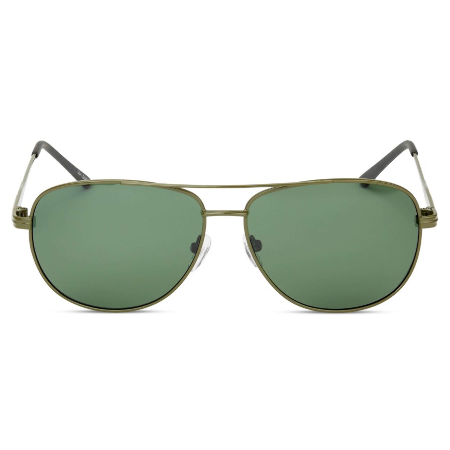 Sunglasses * | Best Reviews Of Waykins Ambit | Olive Green Gradient Polarised Aviator Sunglasses