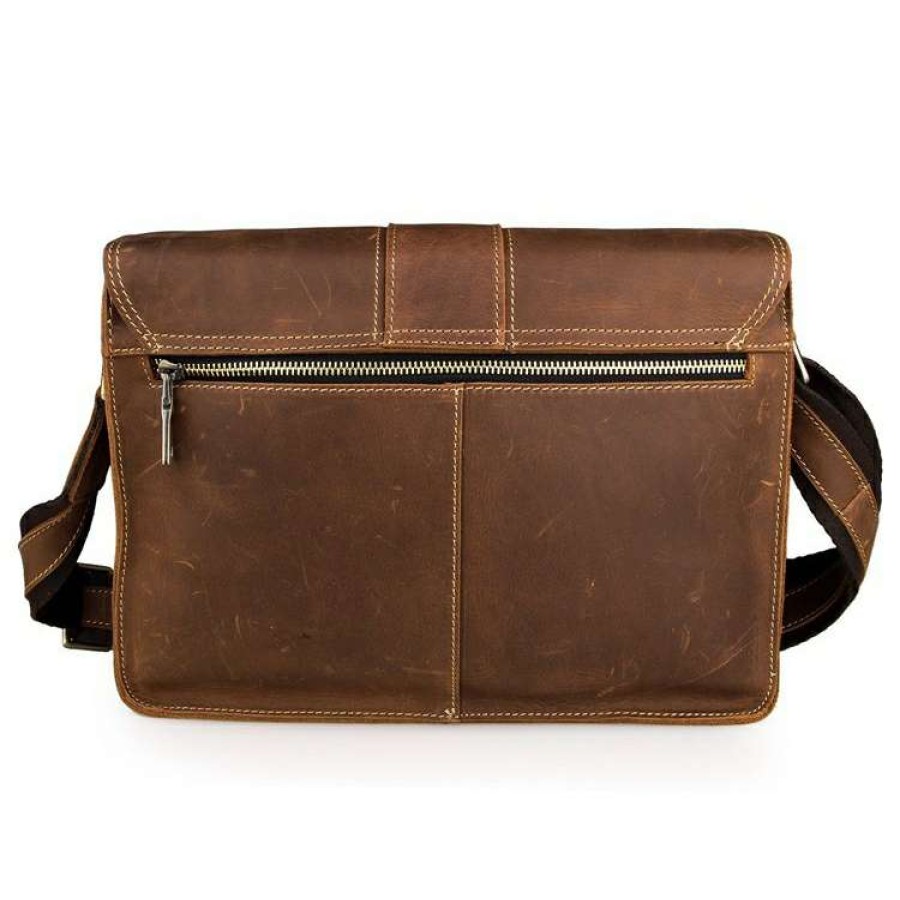 Bags * | Coupon Delton Bags Scuffed Cognac Leather Satchel