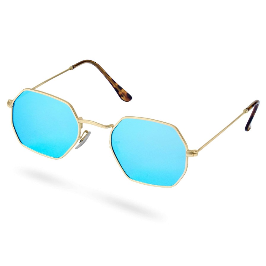 Sunglasses * | Flash Sale Paul Riley Gold-Tone & Sky Blue Groovy Sunglasses