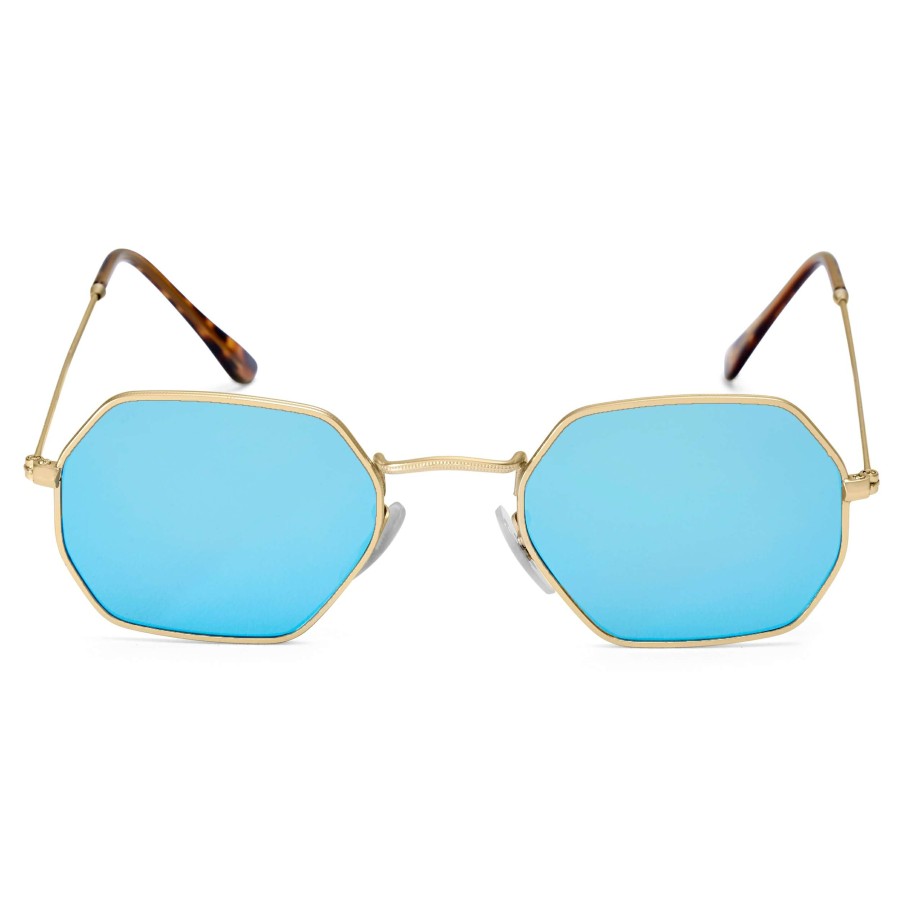 Sunglasses * | Flash Sale Paul Riley Gold-Tone & Sky Blue Groovy Sunglasses