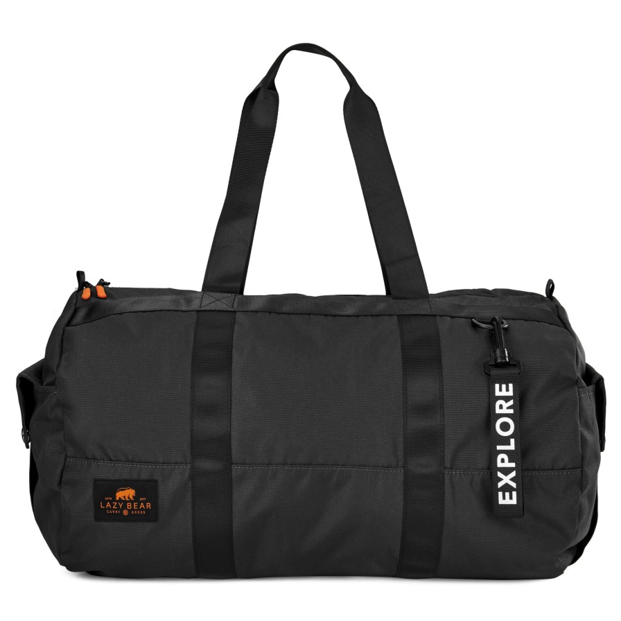 Bags * | Top 10 Lazy Bear Foldable | Black Duffle Bag