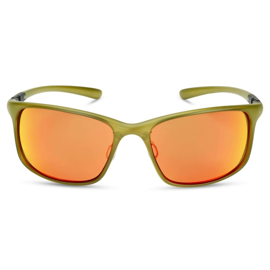 Sunglasses * | Best Reviews Of Waykins Olive Green & Orange Sport Sunglasses