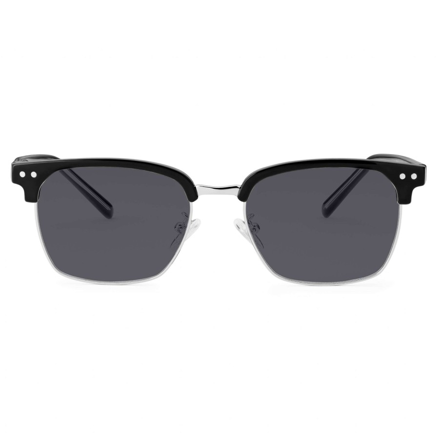 Sunglasses * | Best Pirce Fawler Black & Lead Stainless Steel Polarised Sunglasses