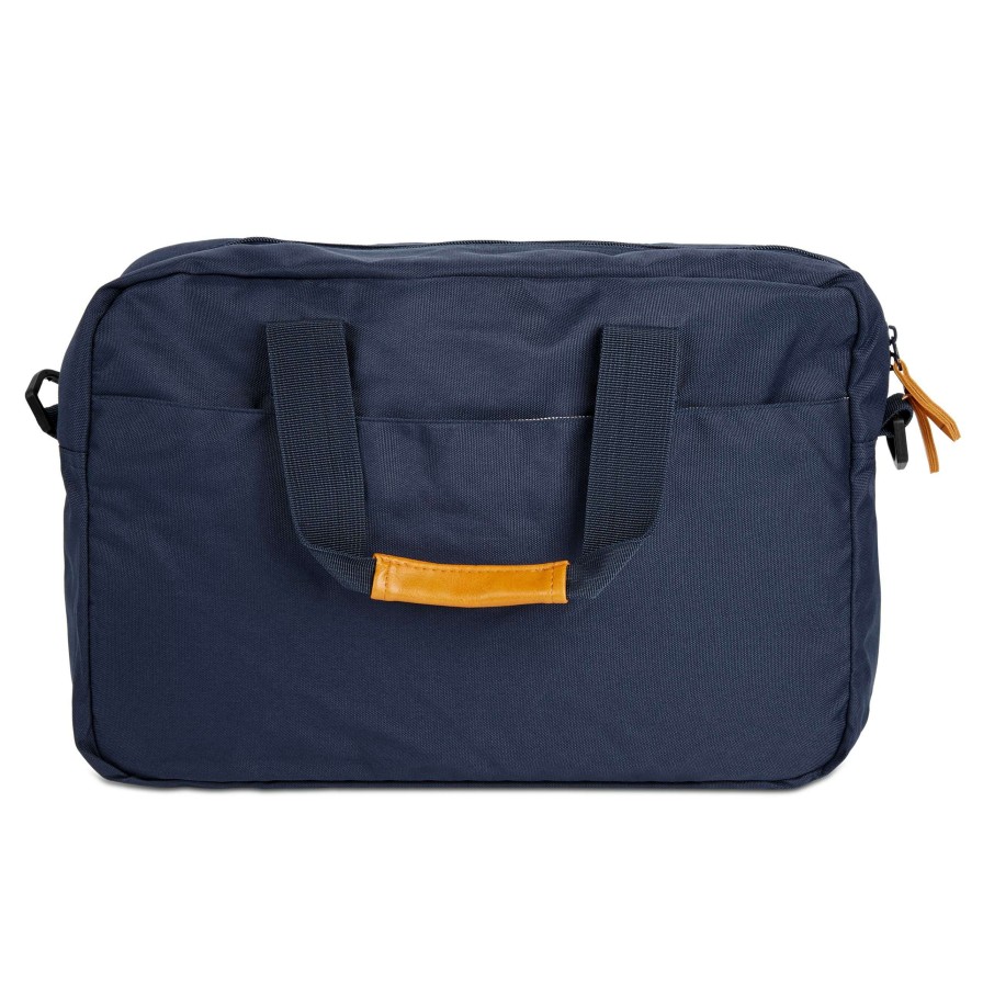 Messenger Bags * | Top 10 Lazy Bear Lewis | Navy Blue Polyester & Faux Leather Laptop Bag