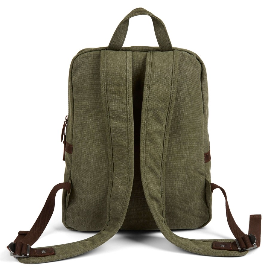 Bags * | New Salt & Hide Tarpa | Olive Green & Dark Brown Backpack