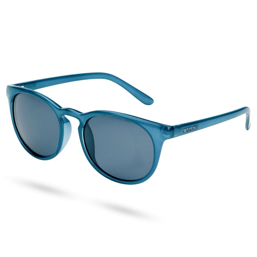 Sunglasses * | Promo Waykins Petrol Blue Round Sunglasses