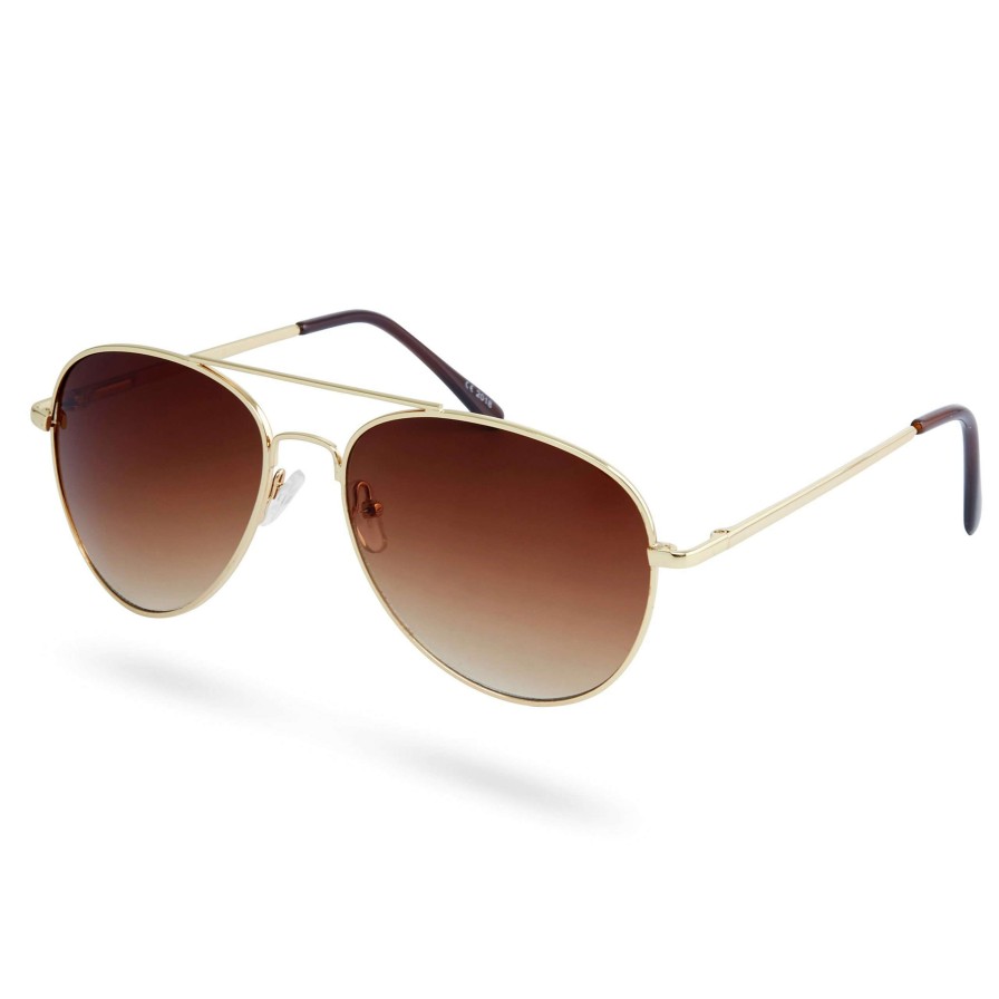 Sunglasses * | Flash Sale Paul Riley Gold-Tone & Terracotta Aviator Sunglasses