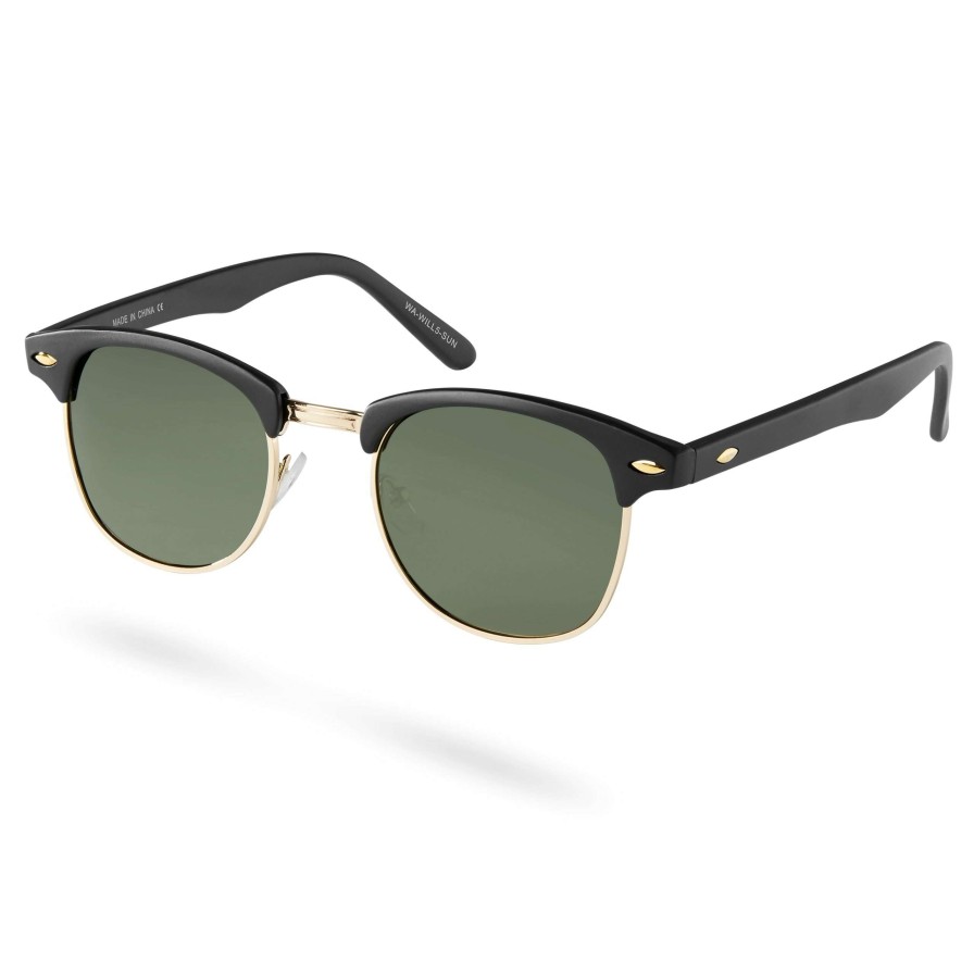 Sunglasses * | Buy Waykins Vista | Gold-Tone, Black & Green Sunglasses