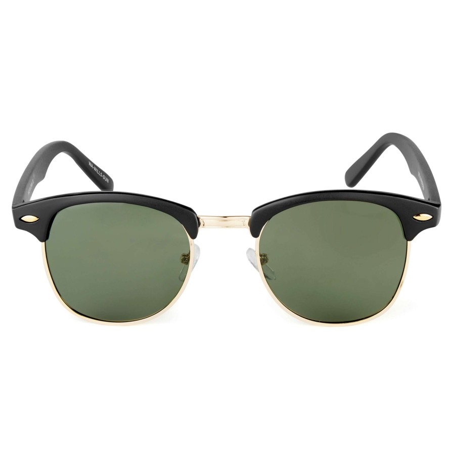 Sunglasses * | Buy Waykins Vista | Gold-Tone, Black & Green Sunglasses