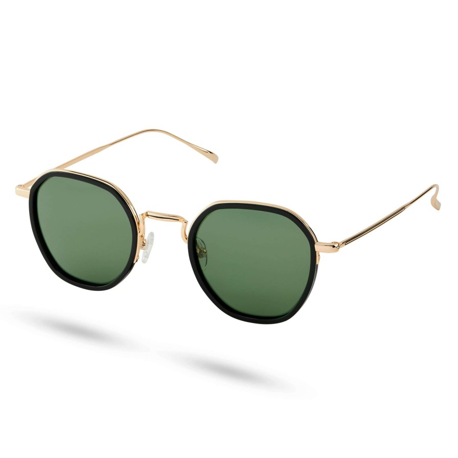 Sunglasses * | Wholesale Waykins Thea | Gold-Tone & Green Stainless Steel Polarised Sunglasses