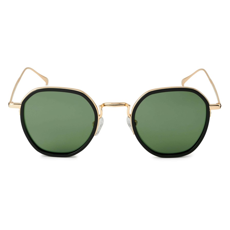 Sunglasses * | Wholesale Waykins Thea | Gold-Tone & Green Stainless Steel Polarised Sunglasses