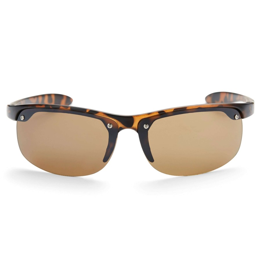 Sunglasses * | Best Sale Evershade Tortoise Shell & Brown Wraparound Sports Sunglasses