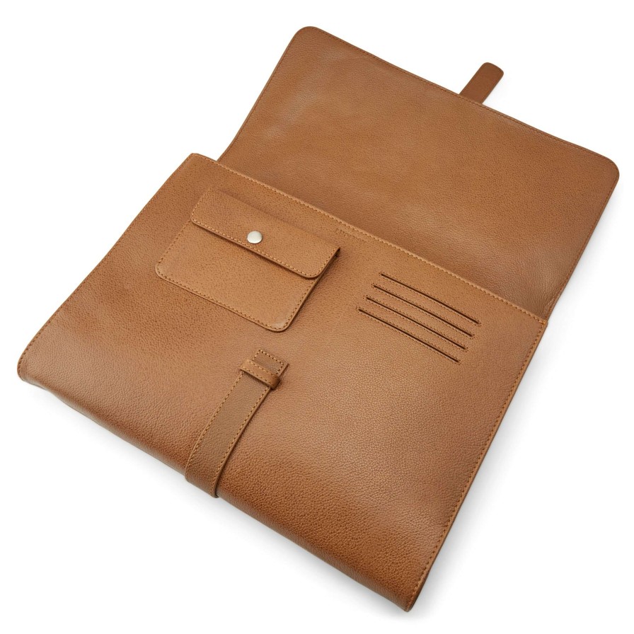 Bags * | Budget Lucleon 13 Tan Leather Laptop Case