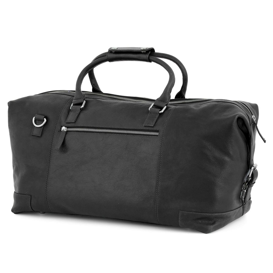 Bags * | Cheap Lucleon California | Black Leather Weekend Bag