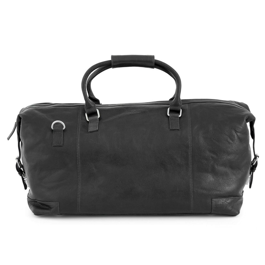 Bags * | Cheap Lucleon California | Black Leather Weekend Bag