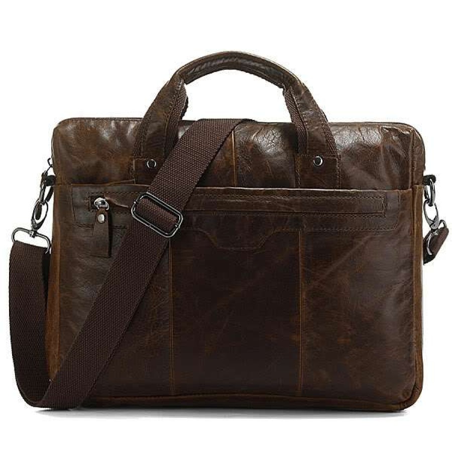 Bags * | Top 10 Delton Bags Dark Brown Everyday Leather Bag