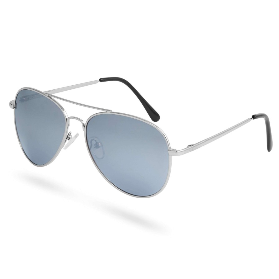 Sunglasses * | New Paul Riley Silver-Tone & Smoke Grey Aviator Sunglasses