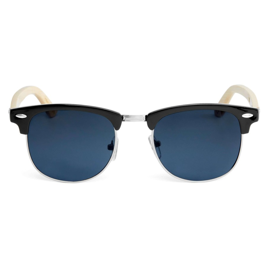 Sunglasses * | Best Pirce Paul Riley Black, Blue & Light Brown Wooden Sunglasses