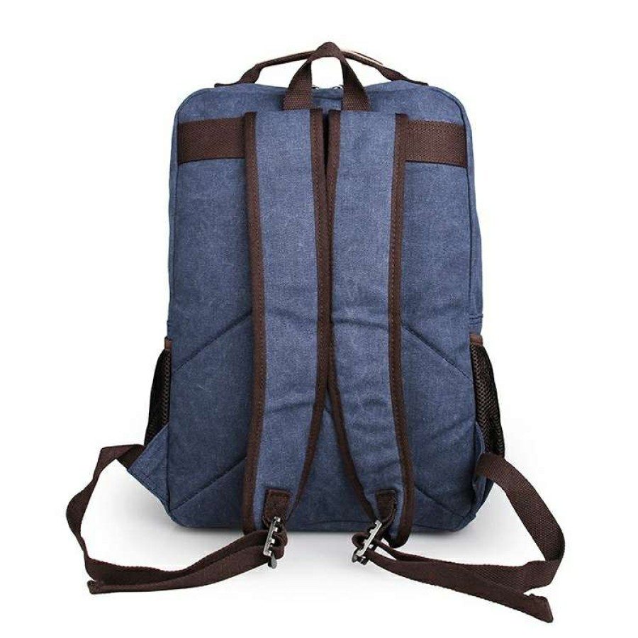 Bags * | Budget Delton Bags Compact Denim Blue Canvas Backpack