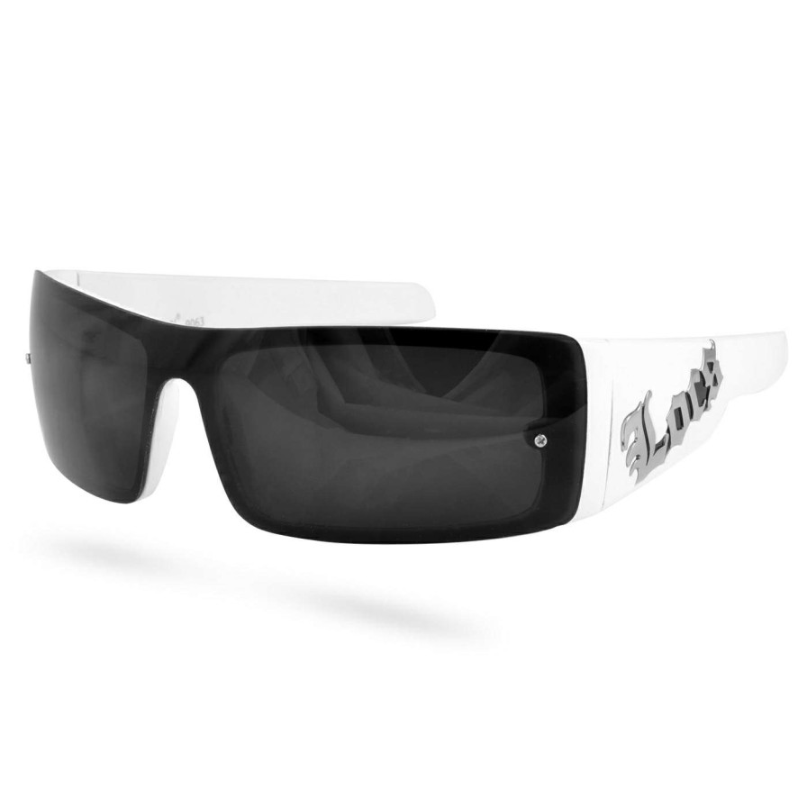 Sunglasses * | Wholesale Locs Edgy White & Black Stainless Steel Sunglasses