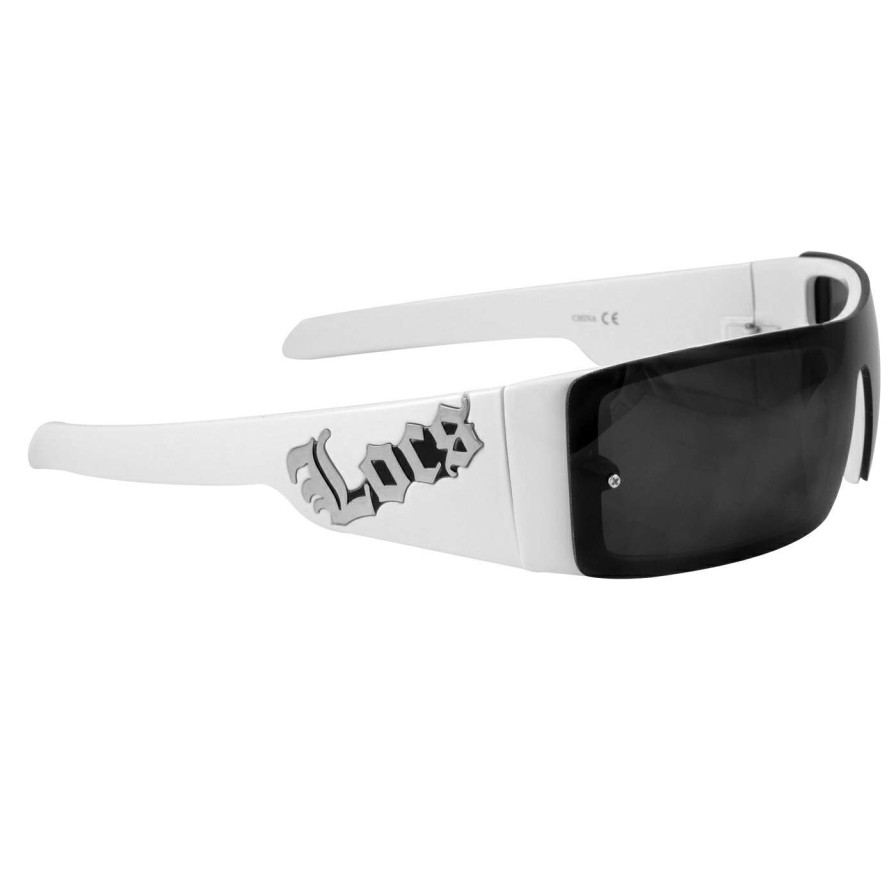 Sunglasses * | Wholesale Locs Edgy White & Black Stainless Steel Sunglasses