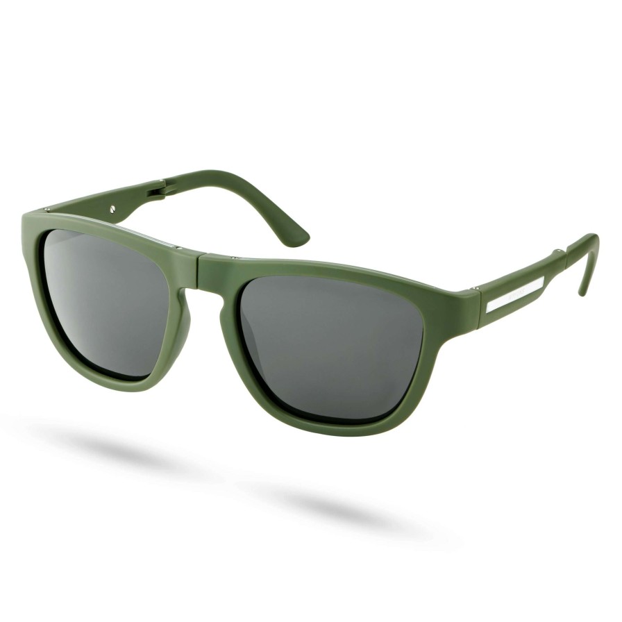 Sunglasses * | Best Pirce Waykins Thea | Olive Green & Black Polarised Folding Sunglasses