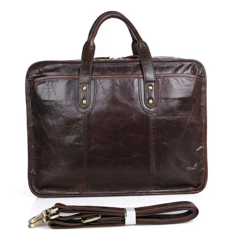 Bags * | Budget Delton Bags Chestnut Leather Briefcase