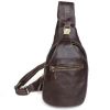 Bags * | Top 10 Delton Bags Dark Brown Single Strap Leather Shoulder Bag