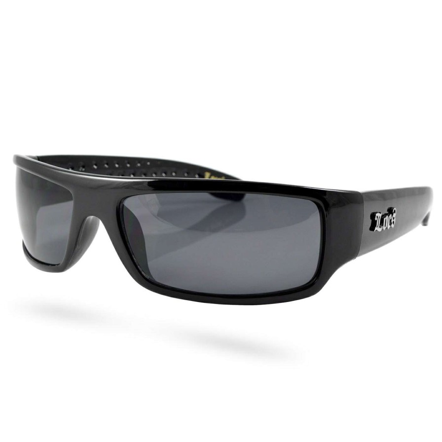 Sunglasses * | New Locs Classic Black & Black Biker Sunglasses