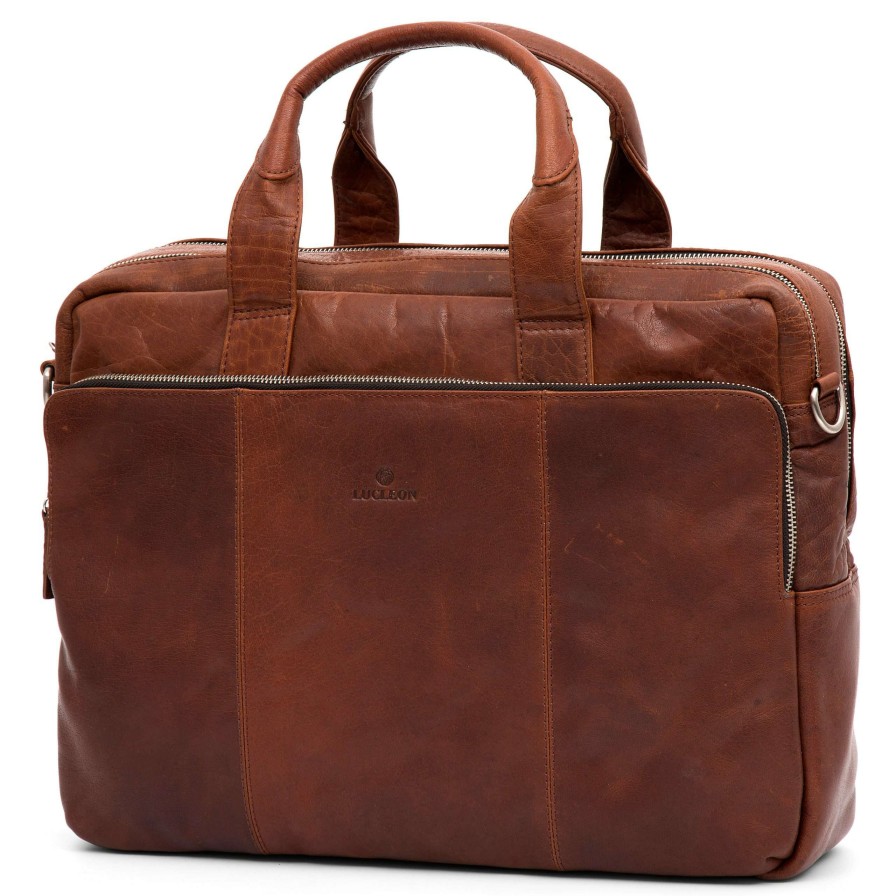 Bags * | Best Sale Lucleon Montreal | Tan Leather Work Bag