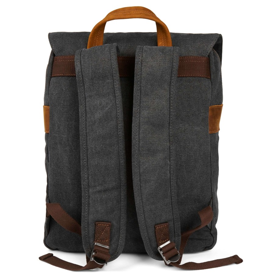 Bags * | Wholesale Salt & Hide Tarpa | Classic Graphite Canvas & Tan Leather Backpack