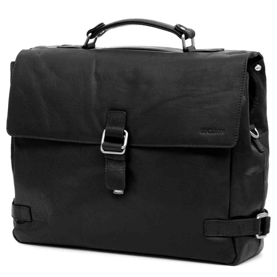 Bags * | Coupon Lucleon Montreal | Luxury Black Leather Satchel Bag