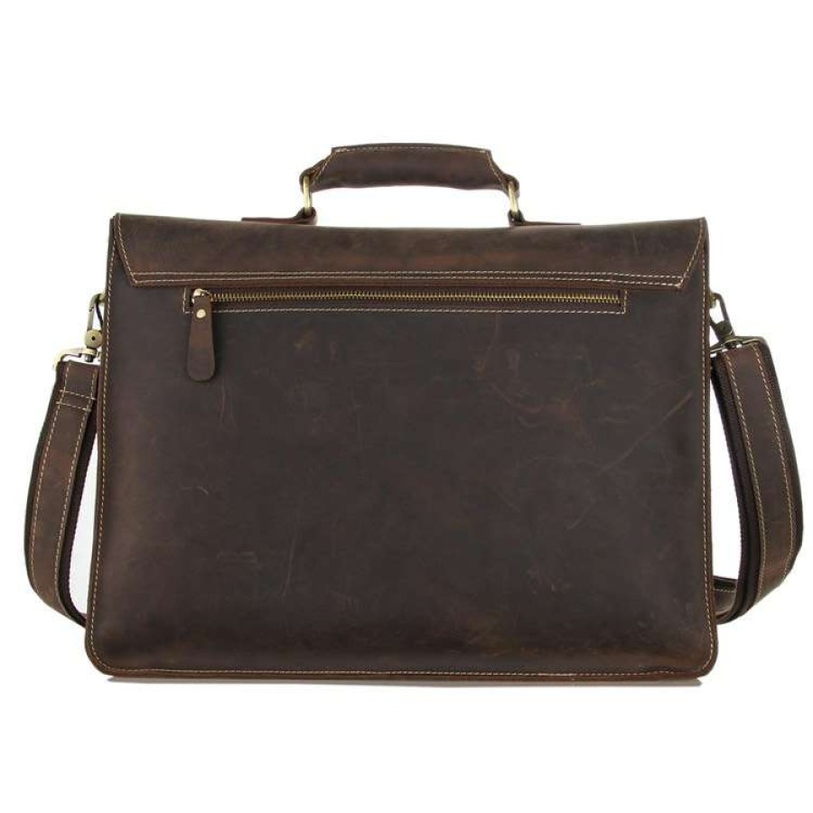 Bags * | Brand New Delton Bags Marlano Dark Brown Leather Case